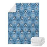 Snowy Penguin Knitted Pattern Print Blanket