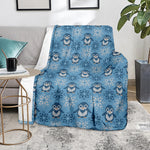 Snowy Penguin Knitted Pattern Print Blanket