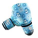 Snowy Penguin Knitted Pattern Print Boxing Gloves
