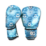 Snowy Penguin Knitted Pattern Print Boxing Gloves