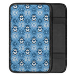 Snowy Penguin Knitted Pattern Print Car Center Console Cover