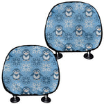 Snowy Penguin Knitted Pattern Print Car Headrest Covers