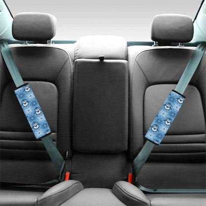 Snowy Penguin Knitted Pattern Print Car Seat Belt Covers