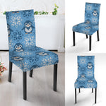 Snowy Penguin Knitted Pattern Print Dining Chair Slipcover