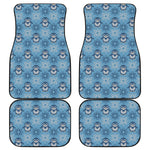 Snowy Penguin Knitted Pattern Print Front and Back Car Floor Mats