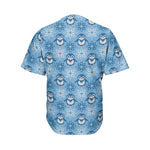 Snowy Penguin Knitted Pattern Print Men's Baseball Jersey