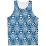 Snowy Penguin Knitted Pattern Print Men's Tank Top