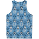 Snowy Penguin Knitted Pattern Print Men's Tank Top