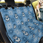 Snowy Penguin Knitted Pattern Print Pet Car Back Seat Cover