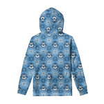 Snowy Penguin Knitted Pattern Print Pullover Hoodie
