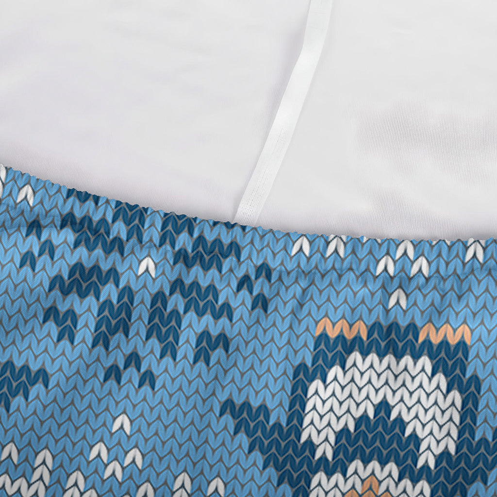 Snowy Penguin Knitted Pattern Print Sofa Cover