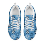 Snowy Penguin Knitted Pattern Print White Sneakers