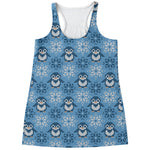 Snowy Penguin Knitted Pattern Print Women's Racerback Tank Top