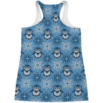 Snowy Penguin Knitted Pattern Print Women's Racerback Tank Top
