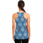 Snowy Penguin Knitted Pattern Print Women's Racerback Tank Top
