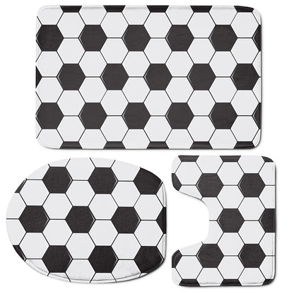 Soccer Ball Print 3 Piece Bath Mat Set