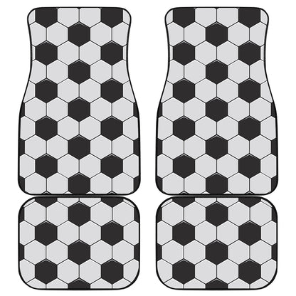 Soccer Ball Print Front and Back Car Floor Mats