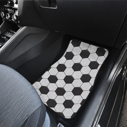 Soccer Ball Print Front and Back Car Floor Mats