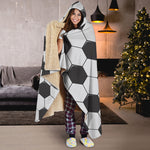 Soccer Ball Print Hooded Blanket