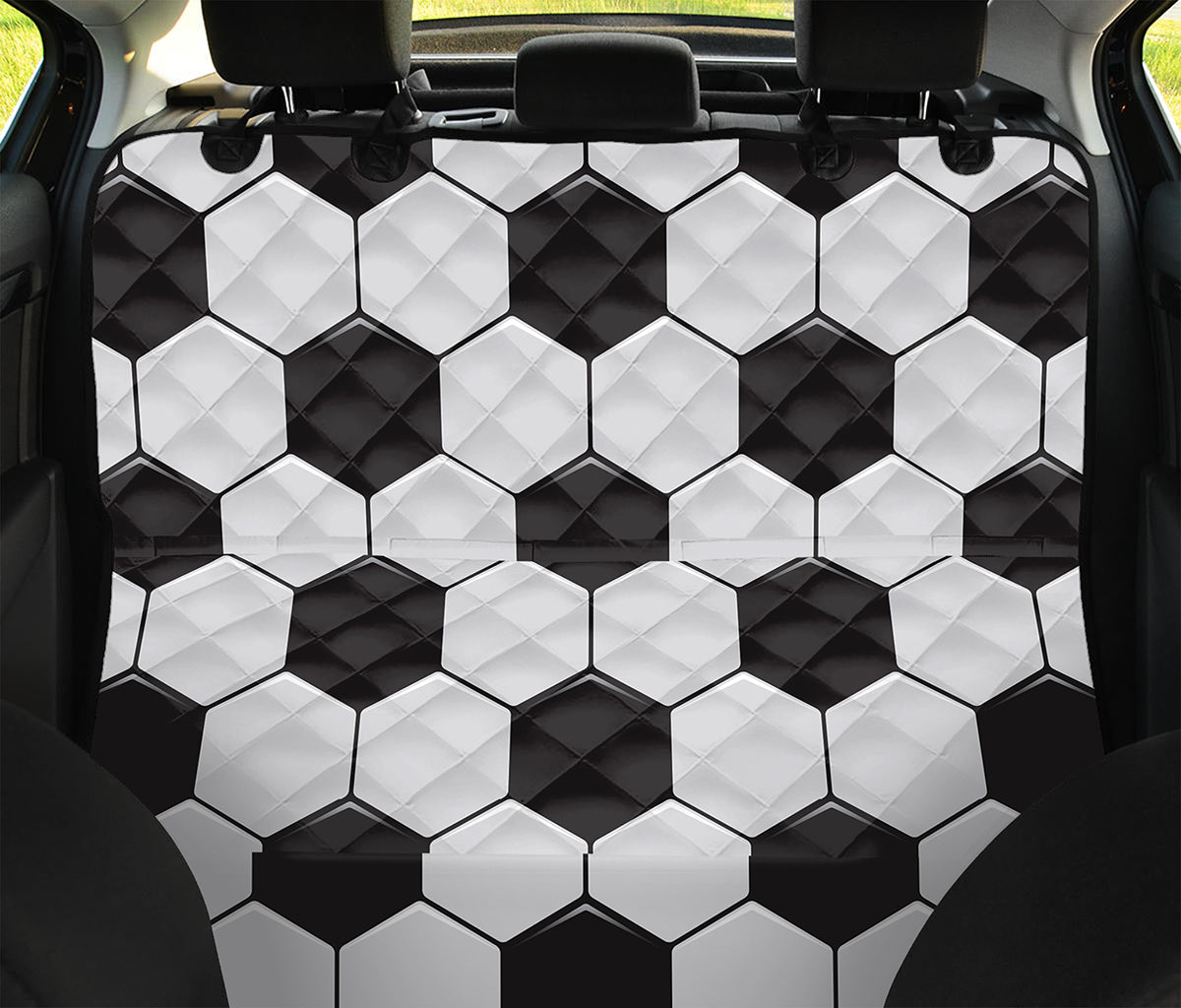 Soccer Ball Print Pet Car Back Seat Cover