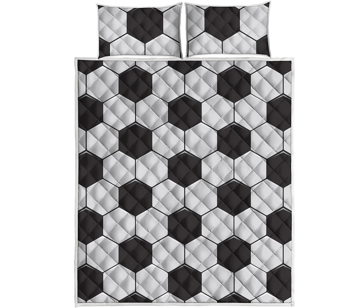 Soccer Ball Print Quilt Bed Set