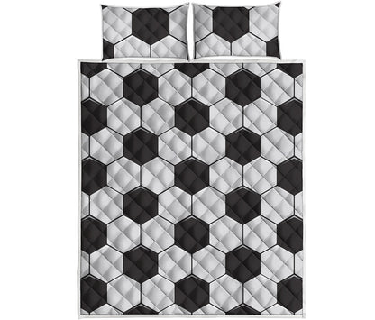 Soccer Ball Print Quilt Bed Set