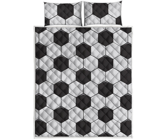 Soccer Ball Print Quilt Bed Set