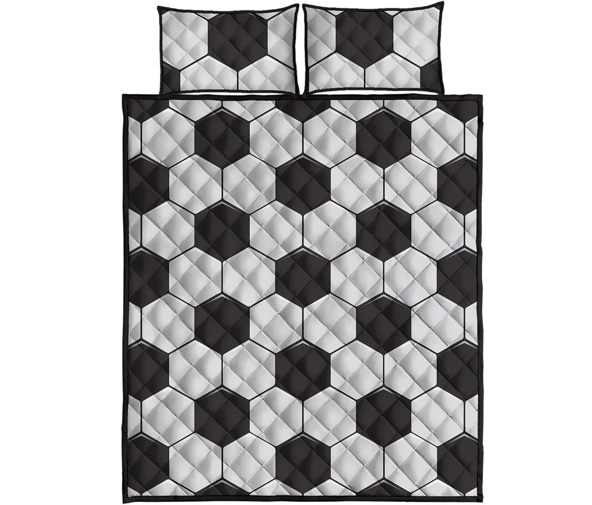 Soccer Ball Print Quilt Bed Set