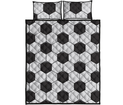 Soccer Ball Print Quilt Bed Set