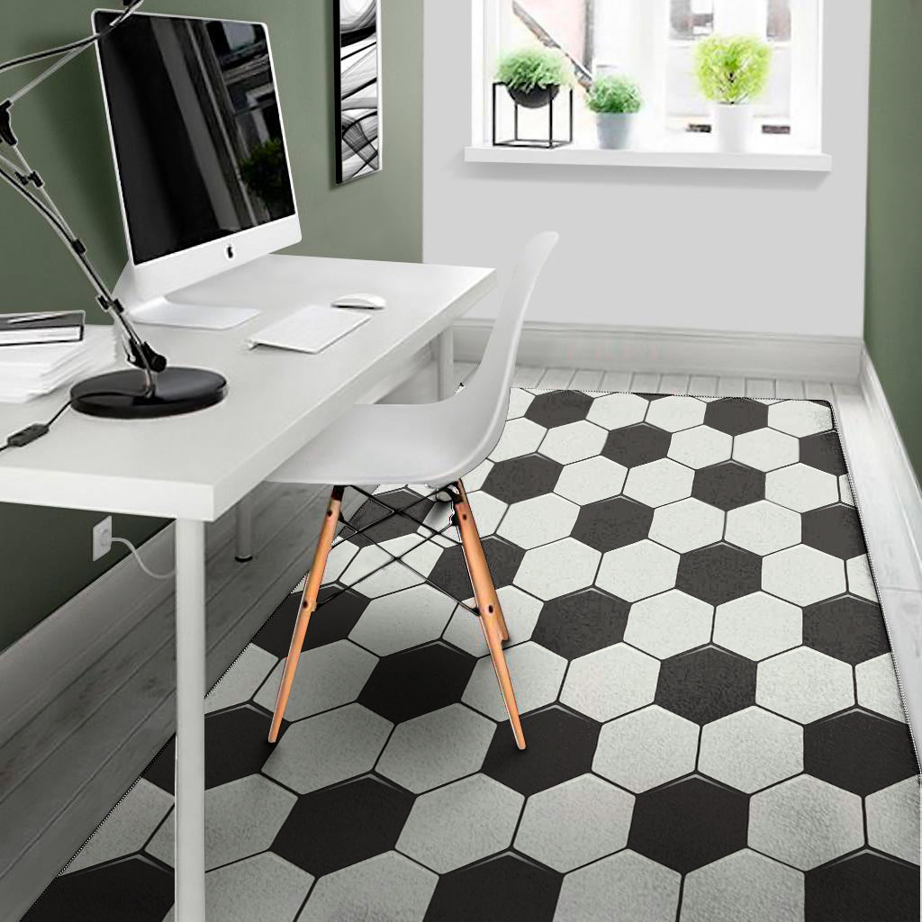 Soccer Ball Texture Print Area Rug