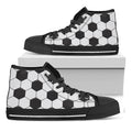 Soccer Ball Print Black High Top Sneakers