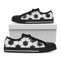 Soccer Ball Print Black Low Top Sneakers
