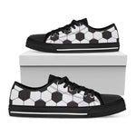 Soccer Ball Texture Print Black Low Top Shoes