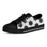 Soccer Ball Texture Print Black Low Top Shoes