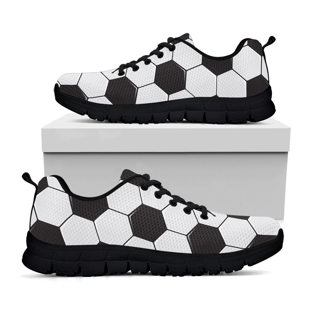Soccer Ball Texture Print Black Sneakers