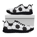 Soccer Ball Texture Print Black Sneakers