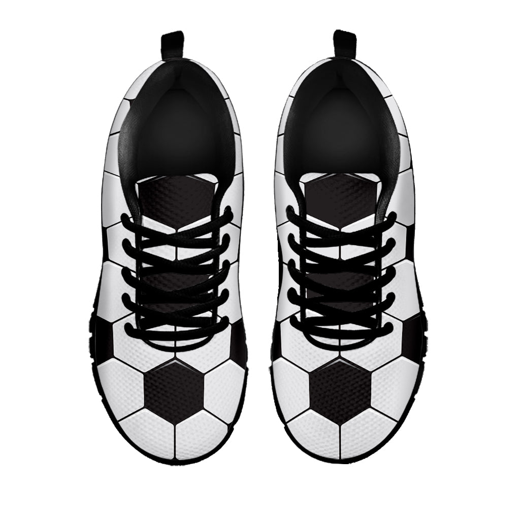 Soccer Ball Texture Print Black Sneakers