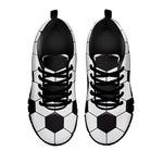 Soccer Ball Texture Print Black Sneakers