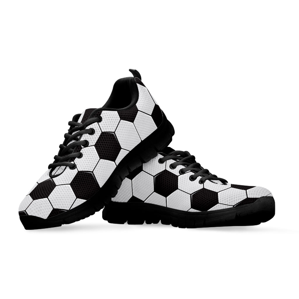 Soccer Ball Texture Print Black Sneakers