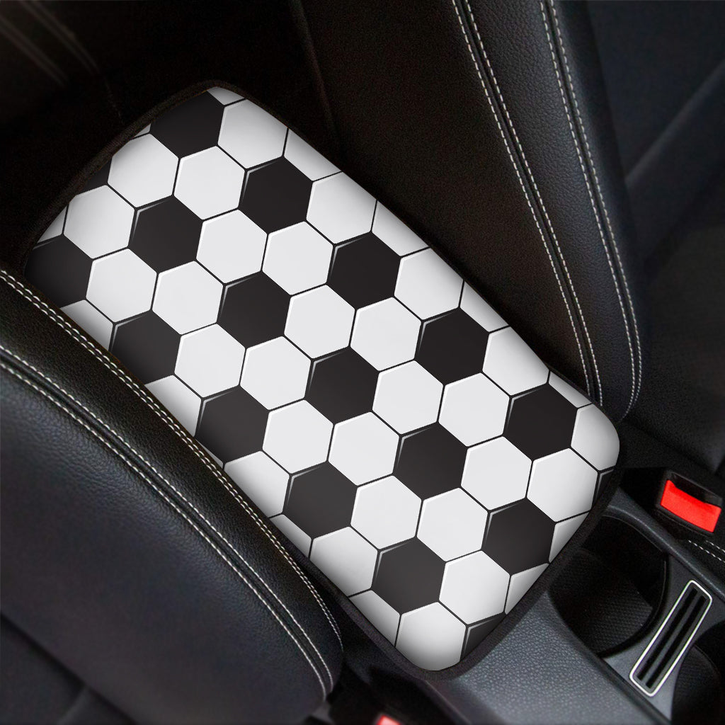 Soccer Ball Texture Print Car Center Console Cover