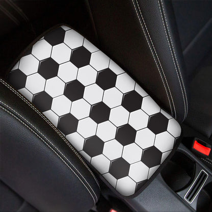 Soccer Ball Texture Print Car Center Console Cover