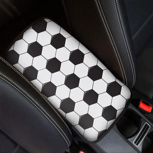 Soccer Ball Texture Print Car Center Console Cover