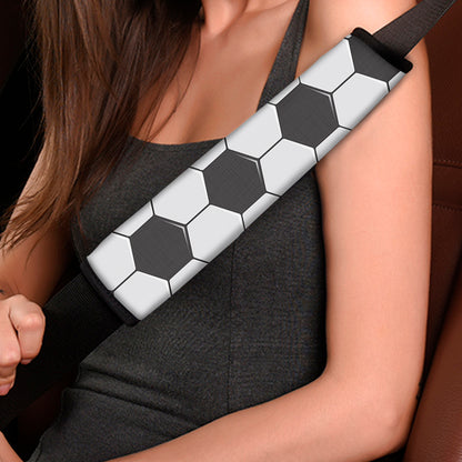 Soccer Ball Texture Print Car Seat Belt Covers