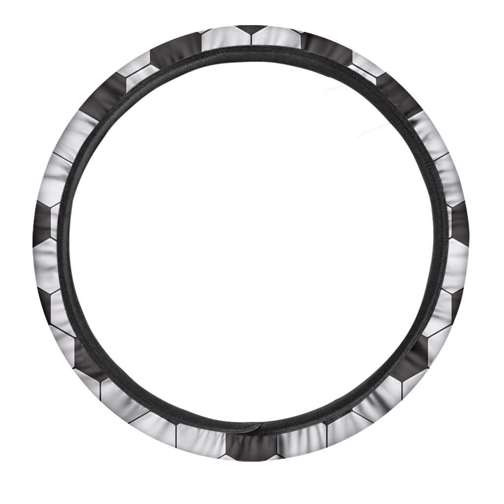 Soccer Ball Texture Print Car Steering Wheel Cover