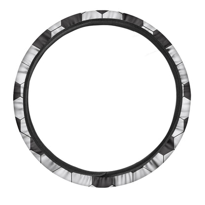 Soccer Ball Texture Print Car Steering Wheel Cover