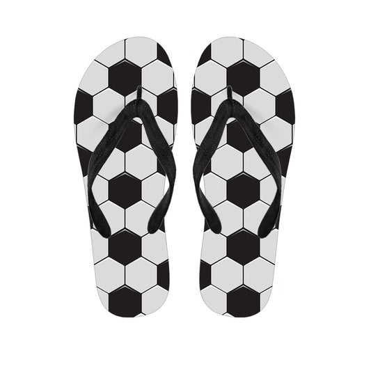 Soccer Ball Texture Print Flip Flops