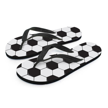 Soccer Ball Texture Print Flip Flops