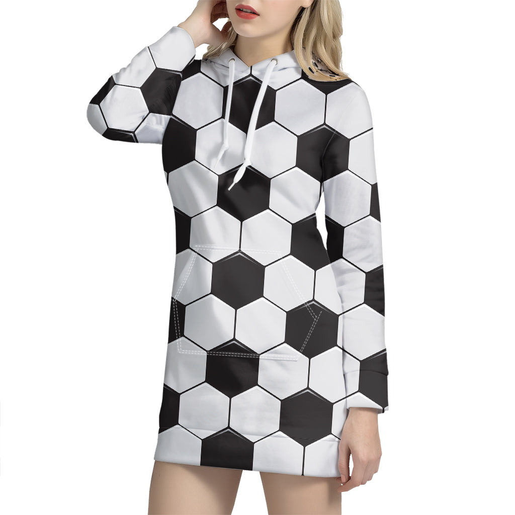 Soccer Ball Texture Print Hoodie Dress