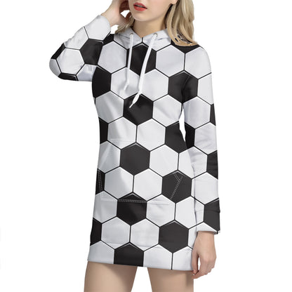 Soccer Ball Texture Print Hoodie Dress