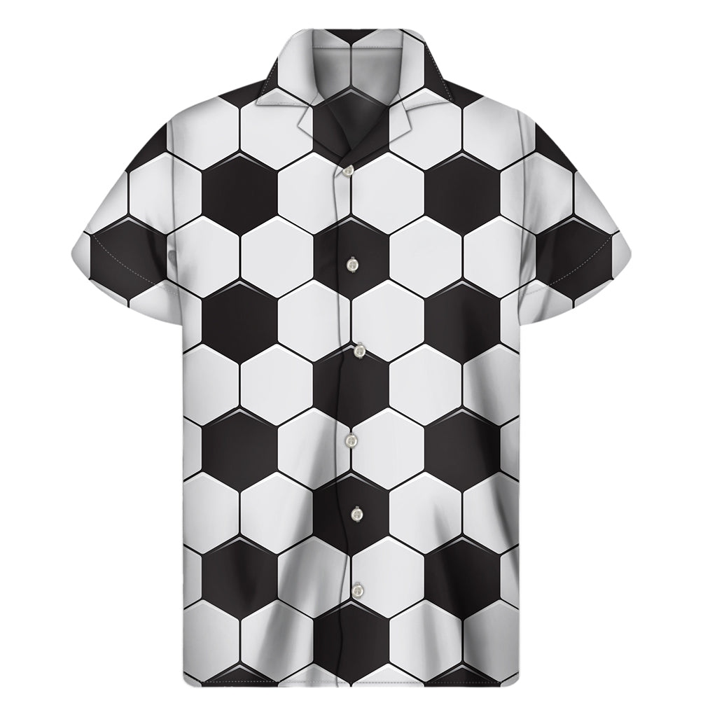 Soccer Ball Texture Print Men's Short Sleeve Shirt